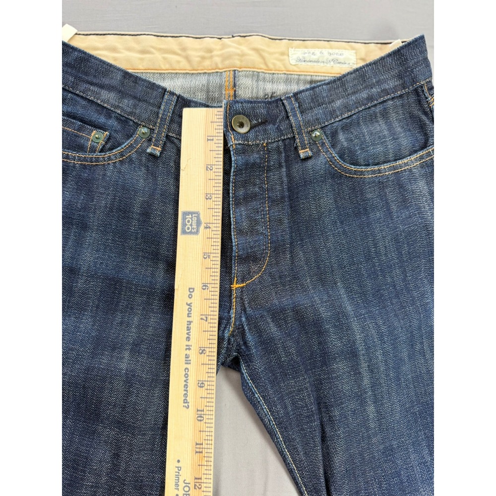 Rag & Bone Handmade in USA Dark Wash Straight Leg Button Fly Jeans Indigo 29 - Picture 7 of 12